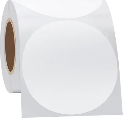 Image de Étiquettes thermiques rondes, diamètre de 76 mm, 350 pièces, adhésives, pour imprimantes d'étiquettes