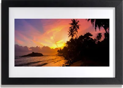 Produktbild von Bild 30x20 MDF-Rahmen Wandkunst Sea Sun Palm Landschaft