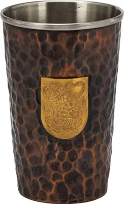 Produktbild von Two Tone Bierkrug 500 ml - Kupfer & Edelstahl, mit Hammerschlag-Design NEU