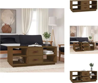 Produktbild von vidaXL Couchtisch Honigbraun 100x50x41 cm Massivholz Kiefer -  Couchtische