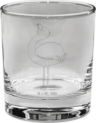 Produktbild von Mr. & Mrs. Panda Glas Flamingo Stolz - Transparent - Geschenk, Longdrinkglas, Beste Freundin, gravur, Cocktailglas, Mama, Trinkglas, Tumbler