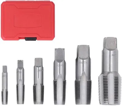 Produktbild von Kohlenstoffstahl-Pijptap-Set - 6 Stück 1 Zoll bis 1/8 Zoll - Handliches Lager - Rostfreier - Leckfreie Verbindungen