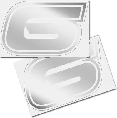 Produktbild von Startnummer Aufkleber 2er Set, Schrift Brünn, # 6, silber
