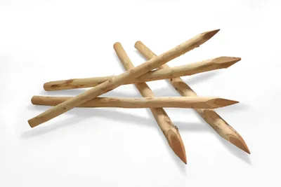 Produktbild von Zaunpfosten Akazie 6-8 cm 200 cm 5 Stück - Robuster Holzpfosten aus Hartholz
