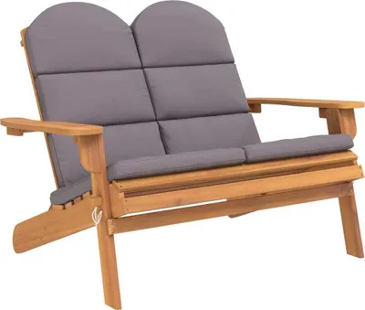 Zdjęcie produktu dla Ławka Ogrodowa Adirondack Z Poduszkami, 126 Cm, Drewno Akacjowe Lumarko!