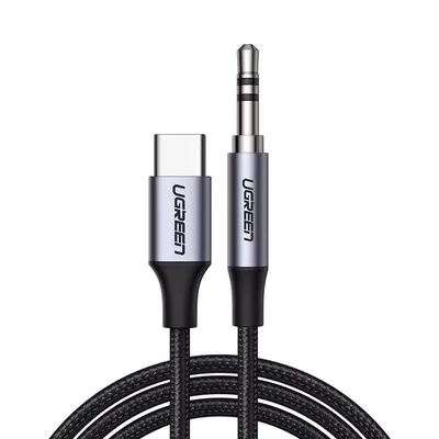 Produktbild von Ugreen AUX-Stereo-Audiokabel 3,5-mm-Miniklinke - USB Typ C für Tablet-Telefon 1 m schwarz (CM450 20192)