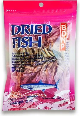 Produktbild von BDMP Gesalzene kleine Sardellen ohne Kopf - getrocknet 100g | Dried Anchovy