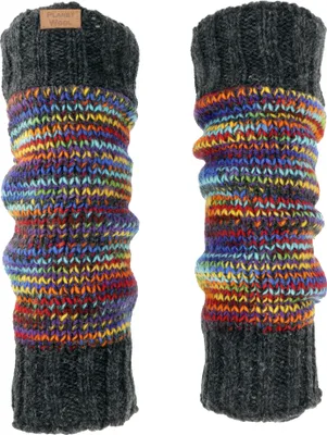 Produktbild von Wollstulpen aus Nepal, Beinstulpen aus Schurwolle Ton in Ton - Bunt, Uni, Mehrfarbig, 42*13 cm, Socken & Beinstulpen