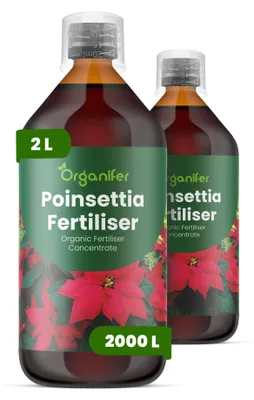 Produktbild von Weihnachtssterne Flüssigdünger 2x1L – 2-1-8 NPK – Flüssig-Pflanzendünger für Weihnachtssterne – Organifer