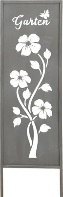 Produktbild von Gartenaufsteller Garten H83cm Metall Grau Gartenstecker Stele Garten-Deko Deko