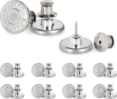 Produktbild von CraftWerk Jeansknöpfe ohne Nähen - Abnehmbarer Hosenknopf für Jeans, Hosen oder Taschen - Ersatz Knopf aus Metall 17mm - 10er Pack