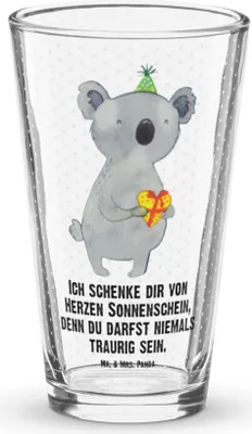 Produktbild von Mr. & Mrs. Panda Glas Koala Geschenk - Transparent - Bierglas, Party, Pintglas, Cocktailglas, Wasserglas, Geburtstag, Tumbler