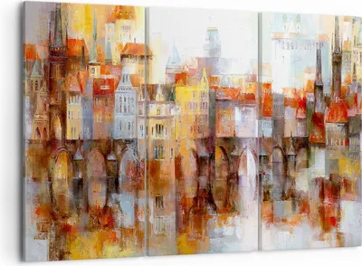 Produktbild von Bild auf Leinwand - Leinwandbild - Stadt Mietshaus - 105x70cm - Wand Bild - Wanddeko - Wandbilder - Leinwanddruck - Bilder - Kunstdruck - Wanddekoration - Leinwand bilder - Wandkunst - CE105x70-3476