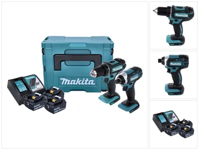 Zdjęcie produktu dla Akumulatorowy zestaw kombi Makita DLX 2127 J1 akumulatorowa wiertarko-wkrętarka DDF 482 Z + akumulatorowy klucz udarowy DTD 152 + 3x akumulator 3,0 Ah + ładowarka + Makpac
