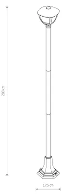 Produktbild von Wegeleuchte Aluminium E27 IP44 200 cm hoch Schwarz Modern
