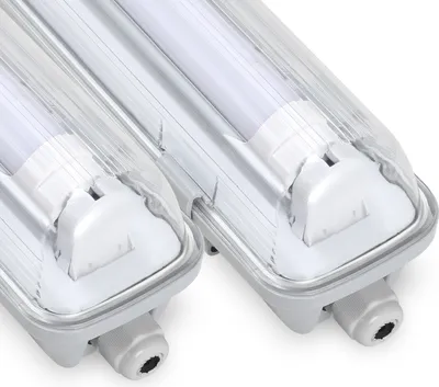Image de TolleTour 2X LED Luminaire pour locaux humides Luminaire à vasque 150cm 1 x 24W Tube T8 Blanc froid 6500K IP65