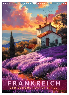 Produktbild von Frankreich - Old School Poster Style (Wandkalender 2027 DIN A3 hoch), CALVENDO Monatskalender