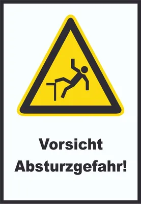 Produktbild von Vorsicht Absturzgefahr  Schild A6 Rückseite selbstklebend