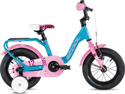 Produktbild von 12 Zoll Kinderfahrrad, 1-Gang, Kinderfahrrad, S’COOL niXe, ab 2 Jahre, ca. 85–100 cm, Türkis/Rosa