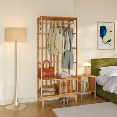 Imagen del producto de Perchero "Vemb" con barra para colgar y estante