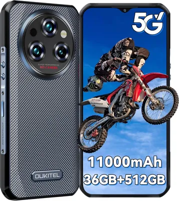 Produktbild von OUKITEL WP35 Pro Outdoor Smartphone 5G 36GB+512GB Android 14 Outdoor Handy Ohne Vertrag Nachtsicht ,11000mAh 6,6” FHD+ IP68 GPS NFC, Grau