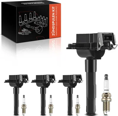 Image de Frankberg 4x Bobine allumage+4x Bougie allumage pour VW Bora Variant Golf IV Passat Sharan Audi A3 A4 Avant A8 Seat Alhambra Skoda