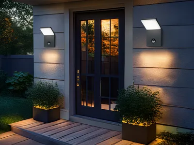 Produktbild von LED Außenwandlampe mit Bewegungsmelder Anthrazit 2 Außenleuchten Hausbeleuchtung
