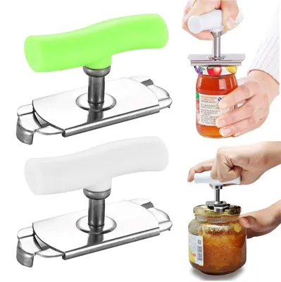 Produktbild von Glasöffner und Deckelöffner - Set aus 2 Stück - Manuelles Öffnen von Schraubgläsern und Flaschen - Edelstahl