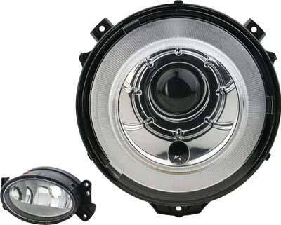 Zdjęcie produktu dla Reflektory pasujące do Mercedes W461 463 G-Klasse, lata produkcji 08- (lewy i prawy) + światła przeciwmgielne, numery części: 4638200759, A4638200759, 1698201556, A1698201556. Producent: Johns