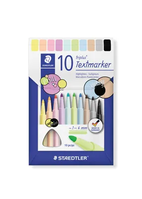 Zdjęcie produktu dla STAEDTLER 362 C10 10 zakreślaczy STAEDTLER triplus textsurfer, różne kolory