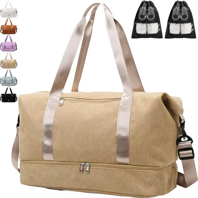 Produktbild von Sporttasche 20-35 l, gelb, mit Schuhfach, für Fitness