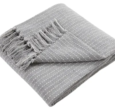 Produktbild von Drift Home - Überwurf aus 100% recycelter Baumwolle, 130 x 180 cm, Grau