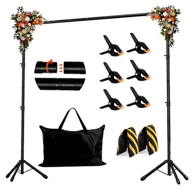 Produktbild von Hintergrundständer 3 x 3 m für Partys, verstellbarer Fotohintergrund mit Tragetasche