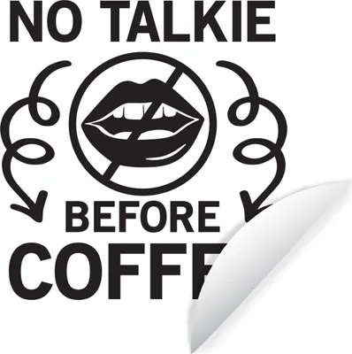 Produktbild von MuchoWow® Runde Wandtattoo - Wandsticker Tapete Aufkleber Kein Gespräch vor dem Kaffee - Sprichwörter - Kaffee - Zitate Ø 30 cm Selbstklebend und Repositionierbar - Wandaufkleber - Kreis - Wandbild - Fototapete - Selbstklebend - Dekoration - Wandschmuck - Schlafzimmer