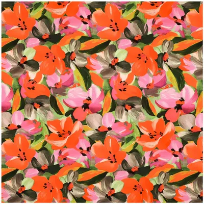 Viskose-Stoff Flowers ab 1 m x 140 cm Popeline fließend Fahnentuch Sommerstoff Meterware Blumen 1