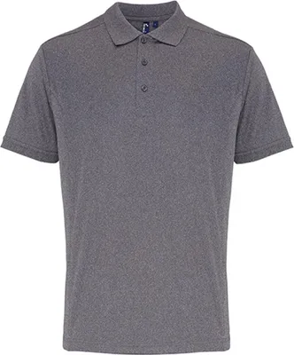 Produktbild von Premier Workwear PR615 | Herren Coolchecker Piqué Polo / ® Standard 100 - Farbe: Grey Melange (ca. Pantone 425c) - Größe: 4XL
