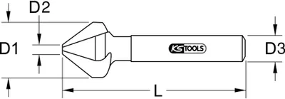 Produktbild von KS Tools 336.0048, Bohrer, Entgratfräser, 1 cm, Drehung der rechten Hand, 2,5 cm, 7,1 cm