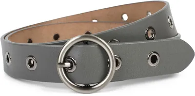 Produktbild von styleBREAKER Damen Leder Gürtel mit Nieten und glänzender Oberfläche, Echtleder, kürzbar 03010103
