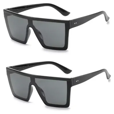 Zdjęcie produktu dla Jowxsx 2 sztuki, okulary przeciwsłoneczne w stylu vintage, duże, kwadratowe, dla kobiet i mężczyzn, ochrona UV 400