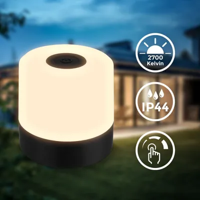 Zdjęcie produktu dla Mini lampa stołowa LED bezprzewodowa IP44 Lampa stołowa LED akumulatorowa zewnętrzna/wewnętrzna ściemnialna