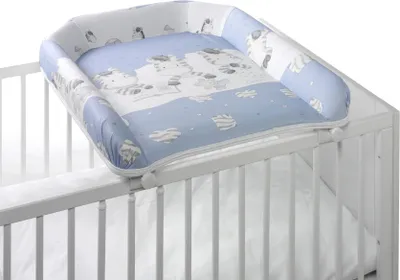 Produktbild von GEUTHER Wickelplatte für Kinderbett im Zebradesign | universell passend | platzsparend & abnehmbar | weich gepolstert mit erhöhtem Rand | belastbar bis 15 kg