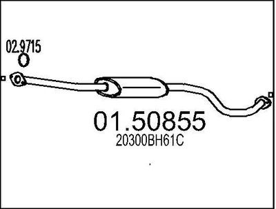 Produktbild von MTS 01.50855 Mittelschalldämpfer Schalldämpfer
