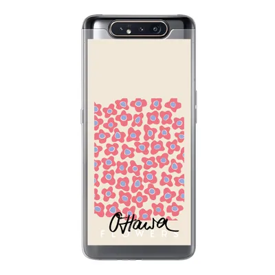 Produktbild von MuchoWow® Handyhülle Schutzhülle Hülle für Samsung Galaxy A80 Blume - Muster - Rosa Silikon Softcase Handy Hülle - Schutzdeckel