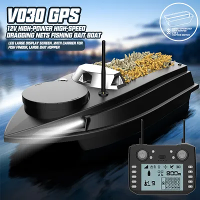 Obrázok produktu pre 800 m GPS rybársky čln s návnadou, 9 rybárskych revírov, 180 bodov, čln s návnadou, podpora zaťaženia 6,6 libier, automatická plavba/pozícia bodov, korekcia plavby/trate/návrat/elektronický plot s nočným svetelným blikačom na rybolov