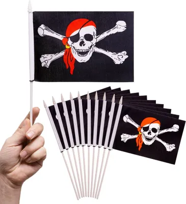 Produktbild von PHENO FLAGS Handfahne Piraten Fähnchen Stockfahne Handflagge Kinder