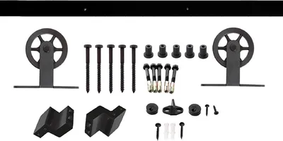 Produktbild von Schiebetüren Set CHAMBER-1 2 m (seitlich anschraubbar) schwarz Schiebetürensystem Laufrollen-Ø 120 mm