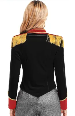 Obrázek produktu pro Dámská krátká bunda Sametové sako Velikost L Bunda Showman Ringmaster Kostým Circus Cosplay svrchní oblečení Party Karneval Halloween Fasching