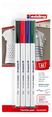 Produktbild von edding Textilpen 4600 Textilstift 4er Blister