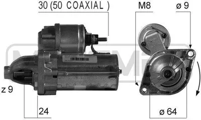 Produktbild von ERA 220359A Starter Anlasser 1,3kW für OPEL Corsa D Schrägheck (S07) 12V