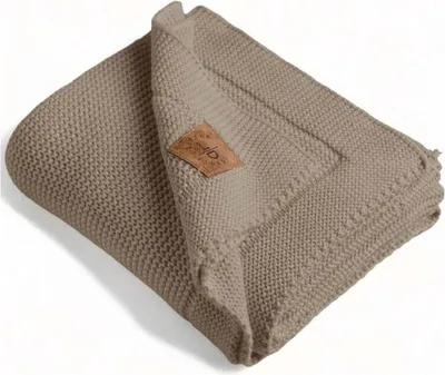 Produktbild von Baby Strickdecke, Babydecke, %100  Baumwolle, 80x100cm, Braun